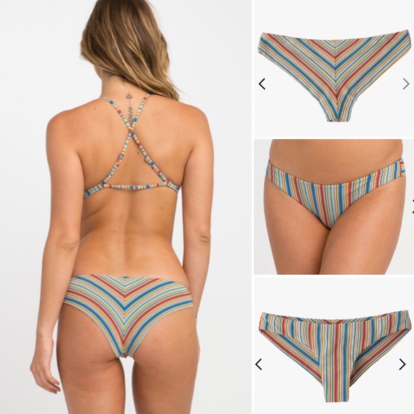 RVCA Other - RVCA Sixteenth St Cheeky Striped Bikini Bottoms XL
